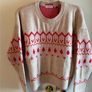 Scotch & Soda Women's Beige and Red Sweater